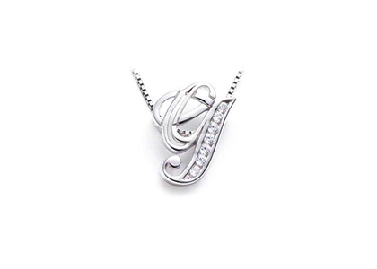 Rhodium Plated | Alphabet Pendants